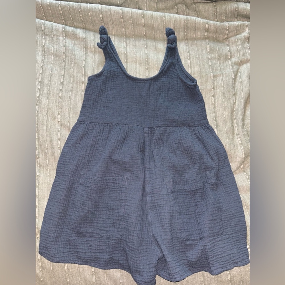 Grey linen romper